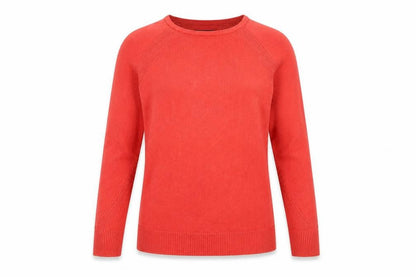 Womens UK Size 14 KNITWEAR Red Henley Jumper