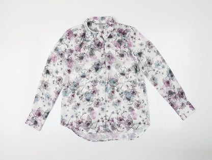 Womens UK Size 8 H&M Multicoloured Basic Button-Up