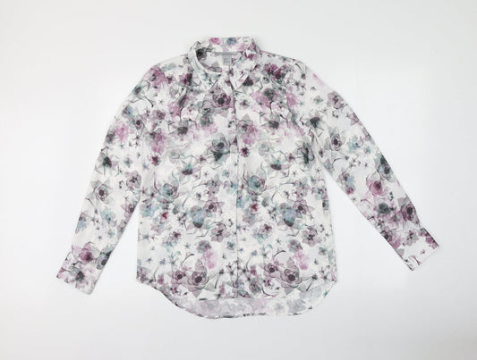 Womens UK Size 8 H&M Multicoloured Basic Button-Up