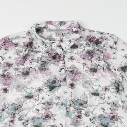 Womens UK Size 8 H&M Multicoloured Basic Button-Up