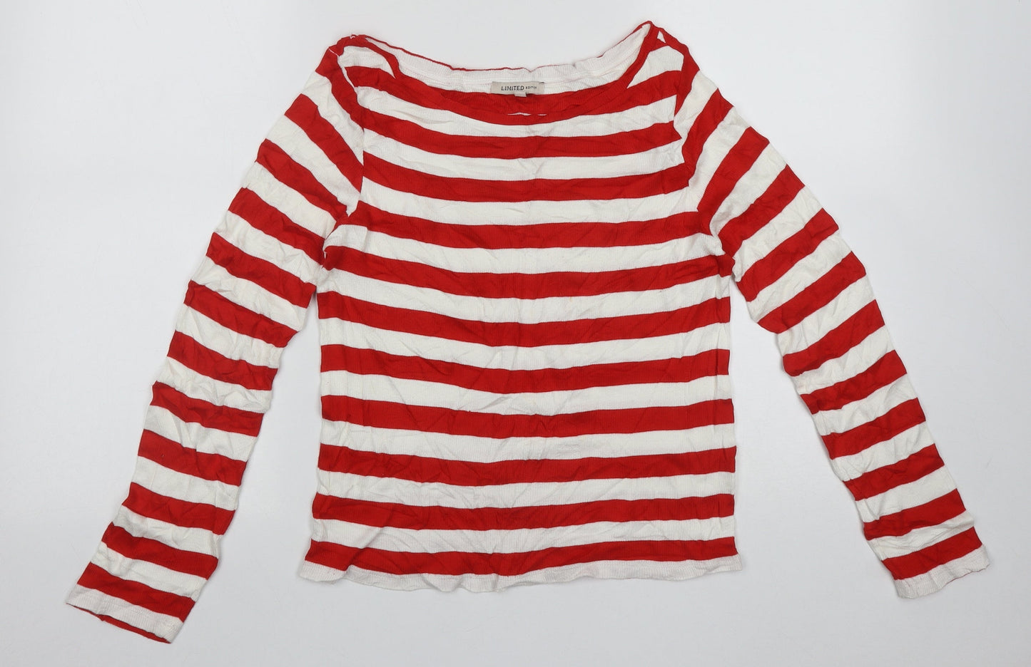 Limited Collection  Womens Multicoloured Scoop Neck Striped Polyester Pullover Jumper Size 14