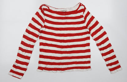 Limited Collection  Womens Multicoloured Scoop Neck Striped Polyester Pullover Jumper Size 14