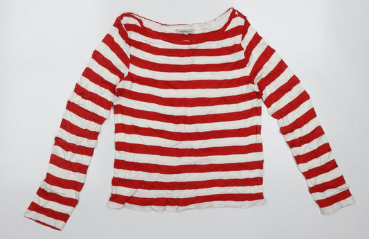 Limited Collection  Womens Multicoloured Scoop Neck Striped Polyester Pullover Jumper Size 14