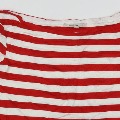 Limited Collection  Womens Multicoloured Scoop Neck Striped Polyester Pullover Jumper Size 14