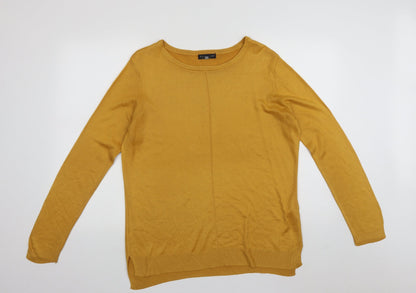 F&F  Womens Yellow Round Neck  Acrylic Pullover Jumper Size 12