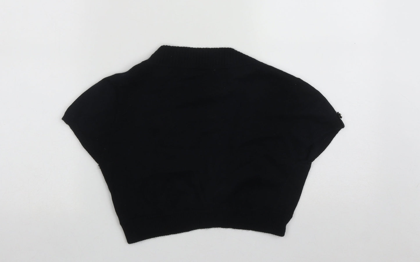 Bay   Womens Black V-Neck  Cotton Shrug Jumper Size 14