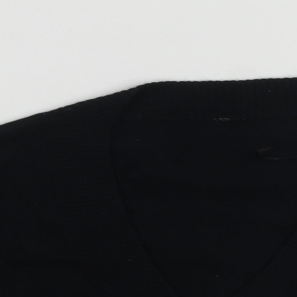 Bay   Womens Black V-Neck  Cotton Shrug Jumper Size 14