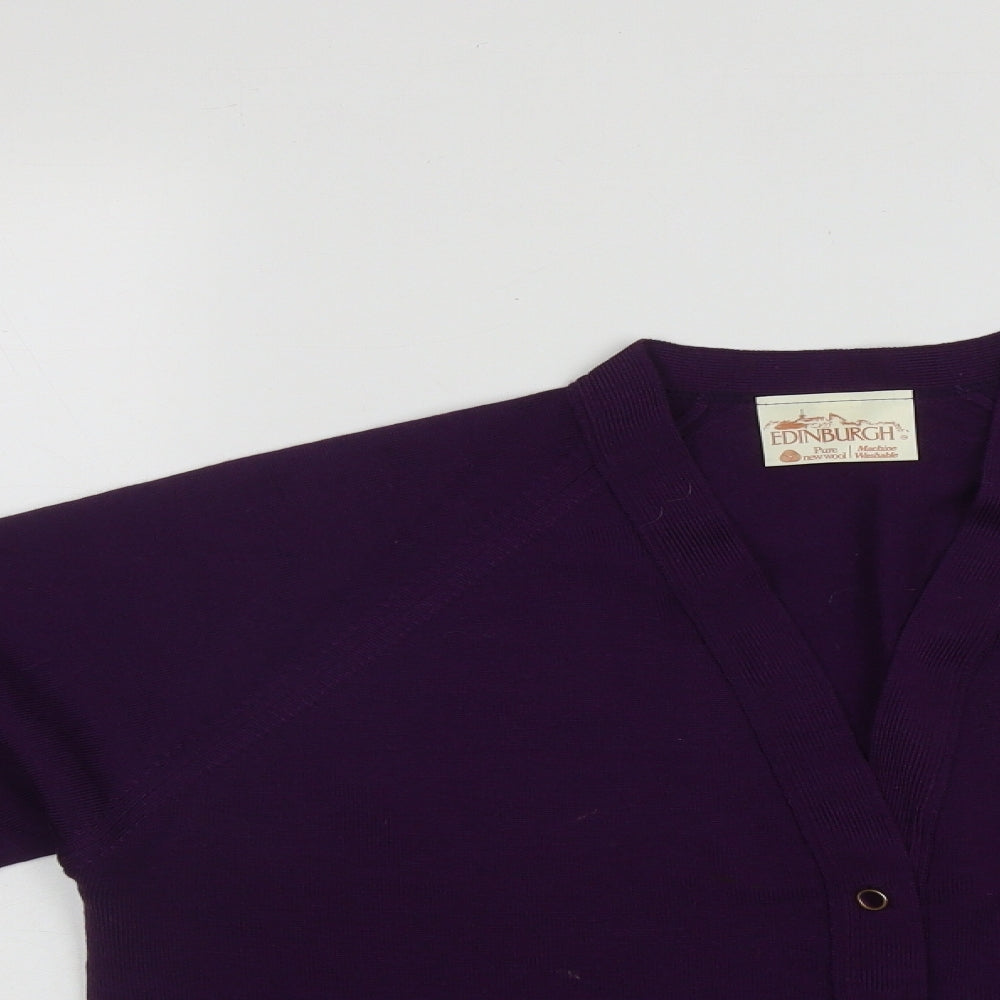Edinburgh Womens Purple V-Neck  Acrylic Cardigan Jumper Size M