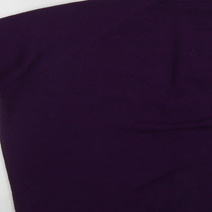 Edinburgh Womens Purple V-Neck  Acrylic Cardigan Jumper Size M
