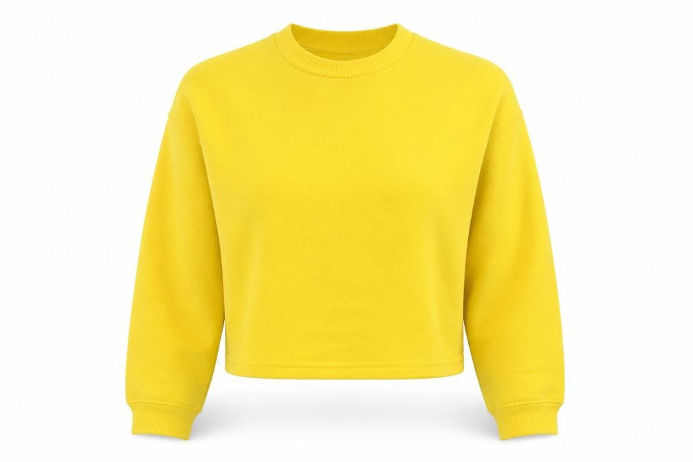 Front view of Divided women’s yellow round neck polyester jumper, size XS