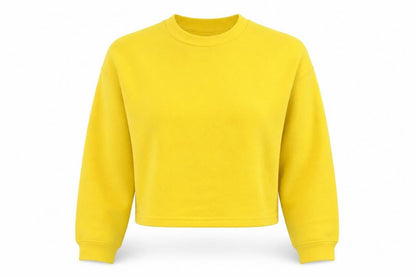 Front view of Divided women’s yellow round neck polyester jumper, size XS