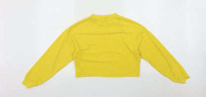 Divided Womens Yellow Round Neck  Polyester Pullover Jumper Size XS