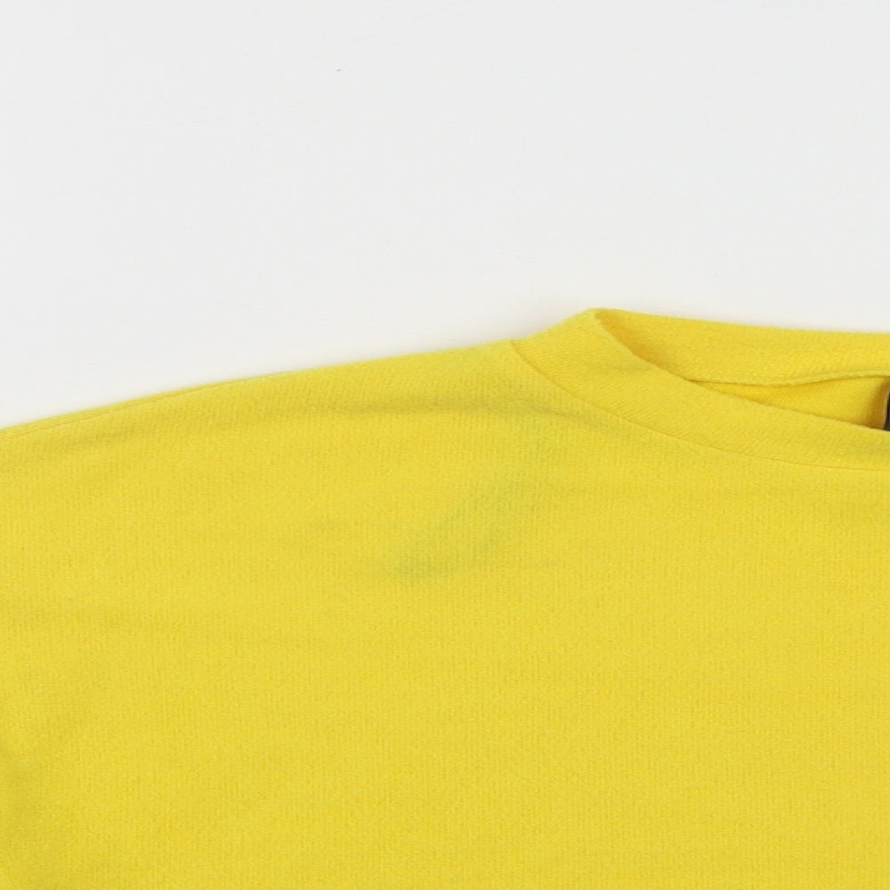 Divided Womens Yellow Round Neck  Polyester Pullover Jumper Size XS