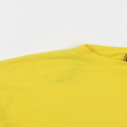 Divided Womens Yellow Round Neck  Polyester Pullover Jumper Size XS
