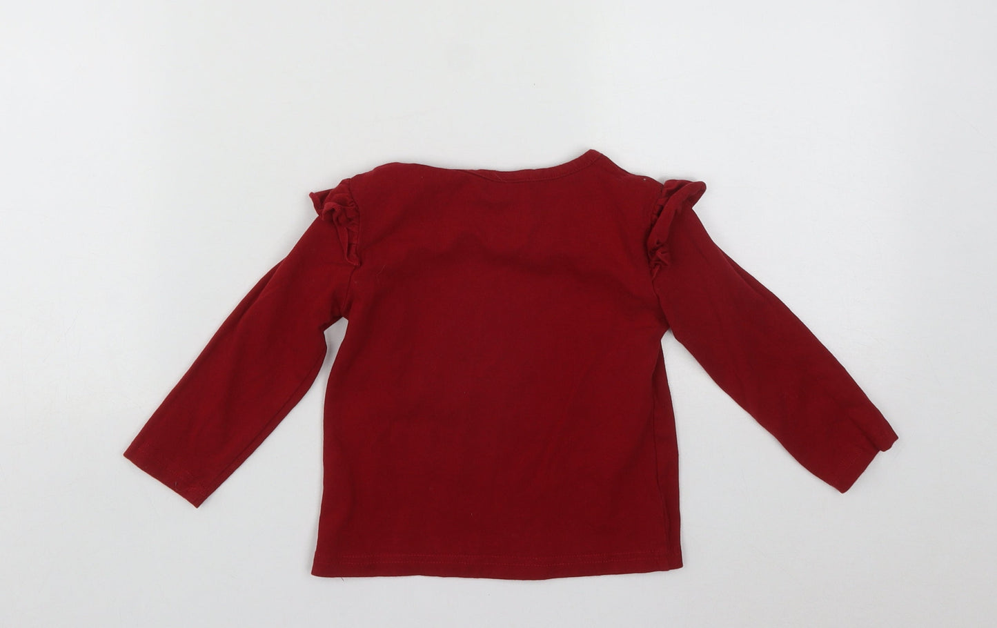 PatPat Girls Red  Cotton Pullover Jumper Size 18-24 Months