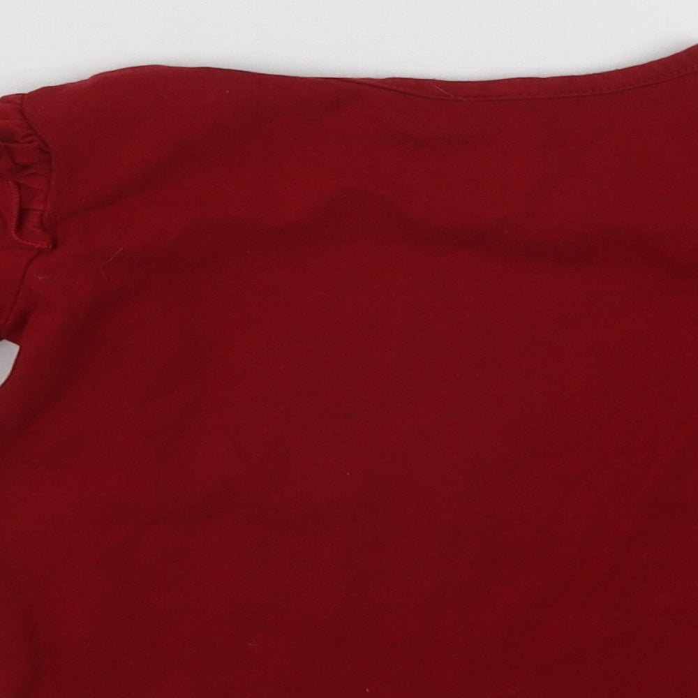 PatPat Girls Red  Cotton Pullover Jumper Size 18-24 Months