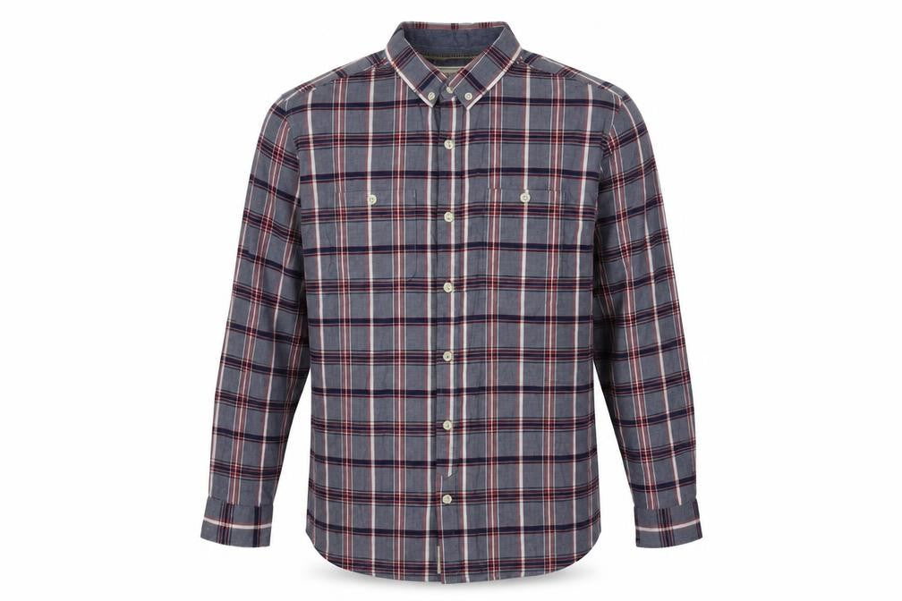 George Mens Multicoloured Plaid Cotton  Button-Up Size L Collared Button