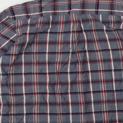 Geogre Mens Multicoloured Plaid Cotton  Button-Up Size L Collared Button
