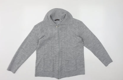 Womens UK Size L Choice Collection Grey Full Zip Jumper