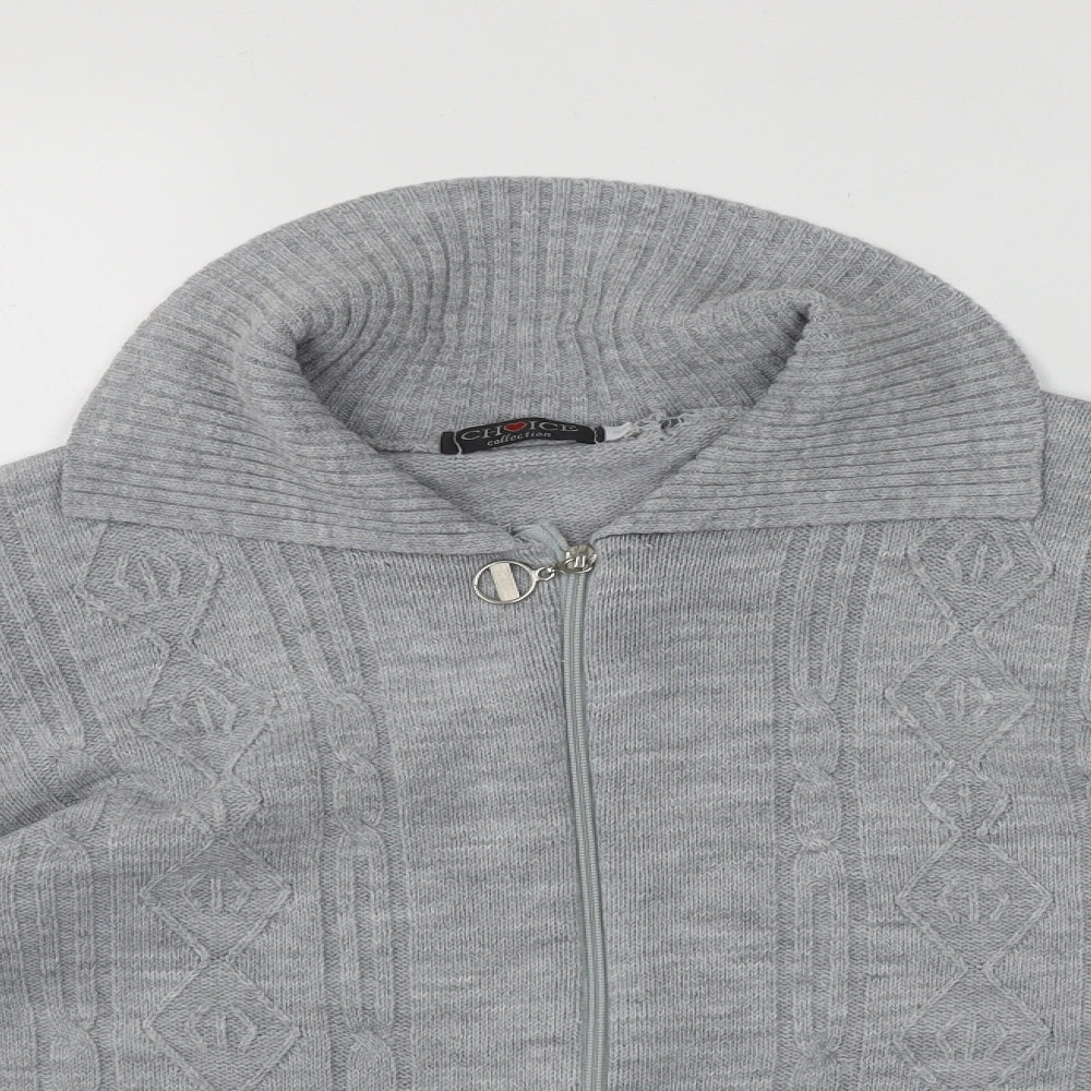 Womens UK Size L Choice Collection Grey Full Zip Jumper