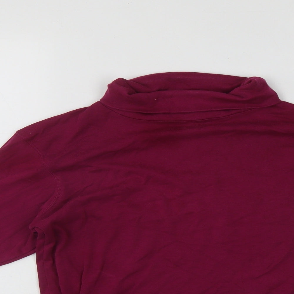 Cotton Traders Womens Purple Roll Neck  Polyester Pullover Jumper Size M