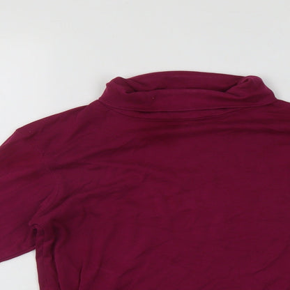 Cotton Traders Womens Purple Roll Neck  Polyester Pullover Jumper Size M