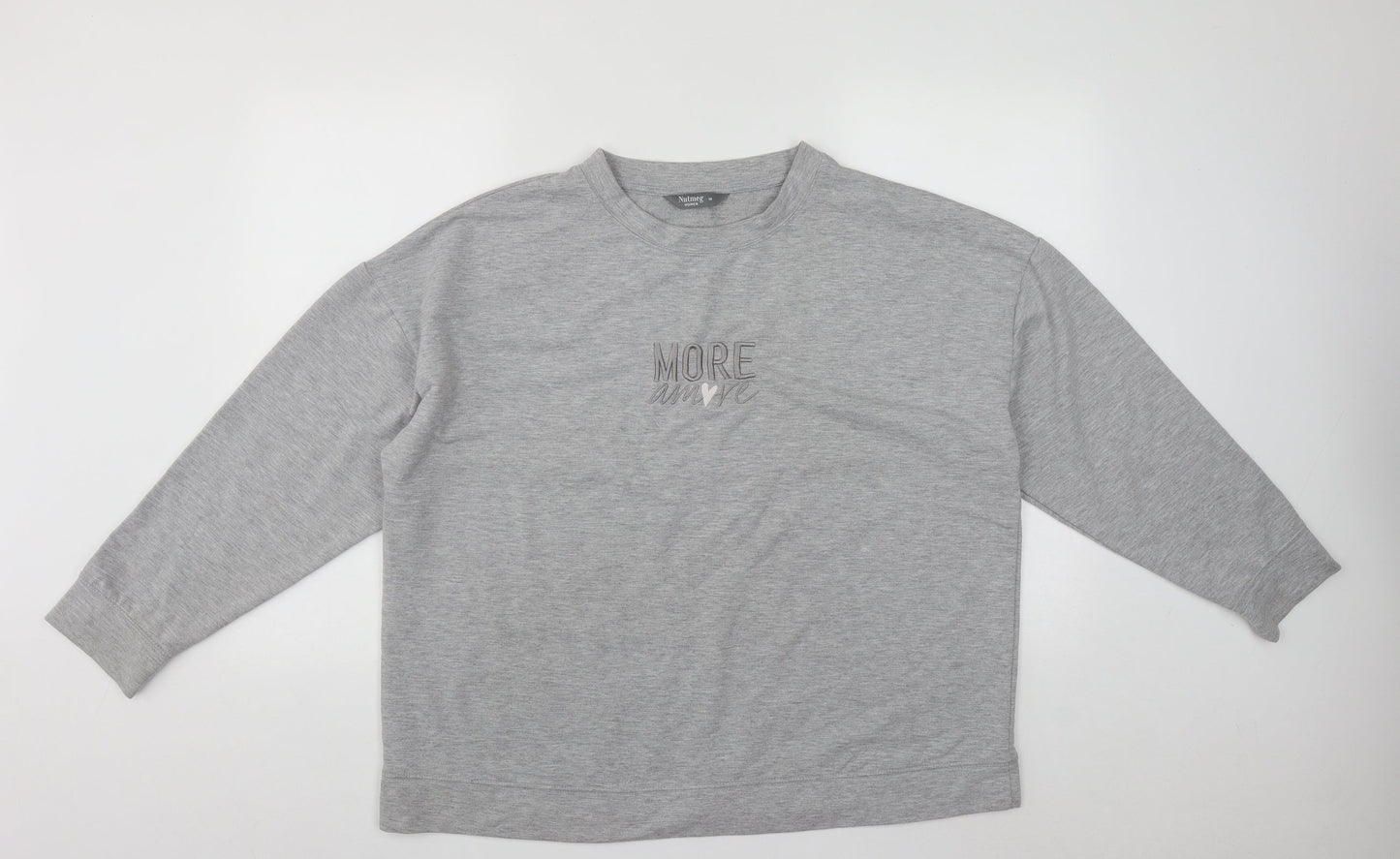 Nutmeg Womens Grey Round Neck  Polyester Pullover Jumper Size 18