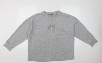 Nutmeg Womens Grey Round Neck  Polyester Pullover Jumper Size 18