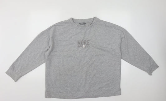 Nutmeg Womens Grey Round Neck  Polyester Pullover Jumper Size 18