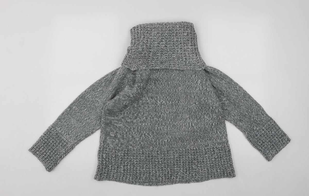 Additional front view of Imagine women’s grey roll neck acrylic jumper, size L