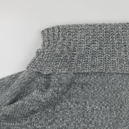 Close-up detail of Imagine women’s grey roll neck acrylic jumper, size L