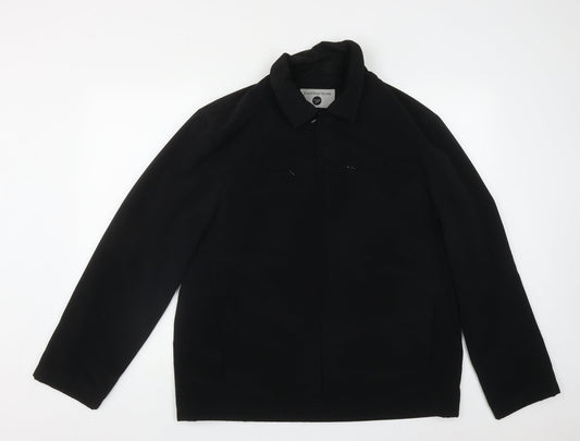 Mens UK Size M Jonathon Adams Black Overcoat