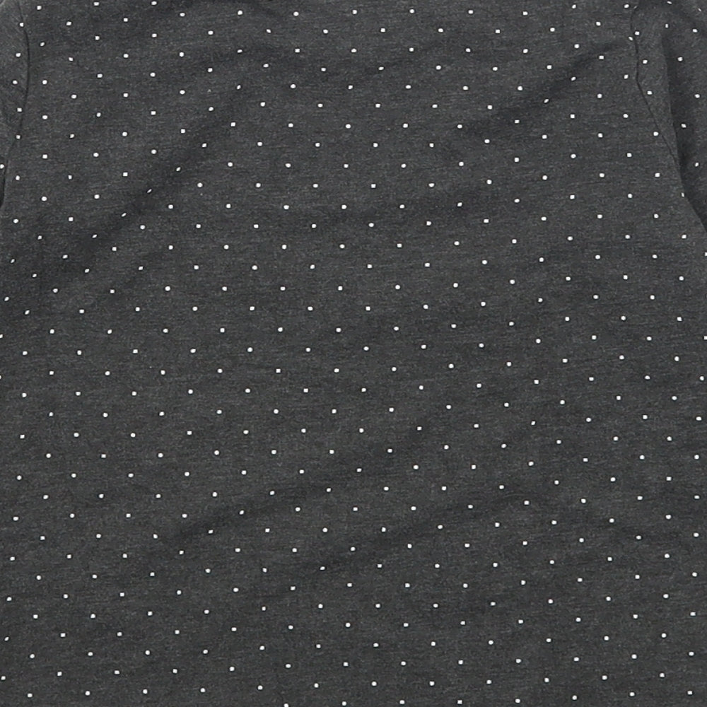 Primark Girls Grey Polka Dot Cotton Basic T-Shirt Size 3-4 Years Round Neck Pullover