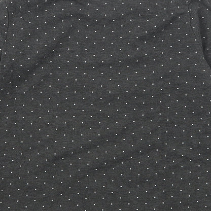 Primark Girls Grey Polka Dot Cotton Basic T-Shirt Size 3-4 Years Round Neck Pullover