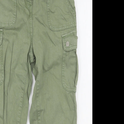 Matalan Girls Green  Cotton Cargo Trousers Size 9 Months  Regular Zip