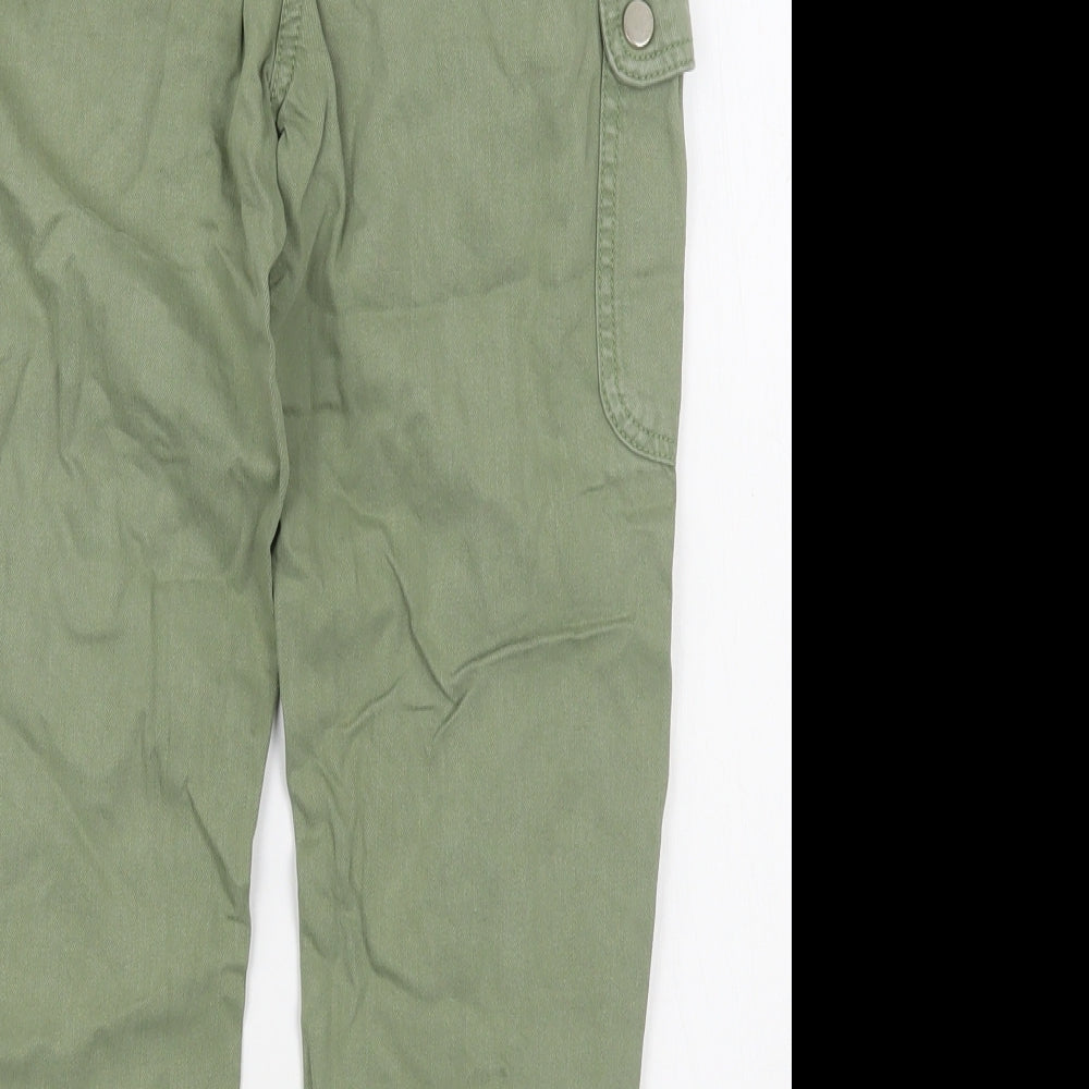 Matalan Girls Green  Cotton Cargo Trousers Size 9 Months  Regular Zip