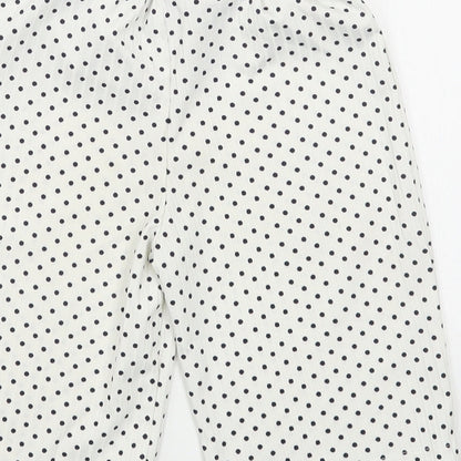 Jeff & Co Girls White Polka Dot Polyester Jogger Trousers Size 2-3 Years  Regular