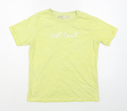 Womens UK Size S Oasis Yellow Basic T-Shirt
