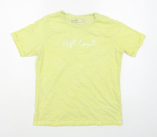 Womens UK Size S Oasis Yellow Basic T-Shirt