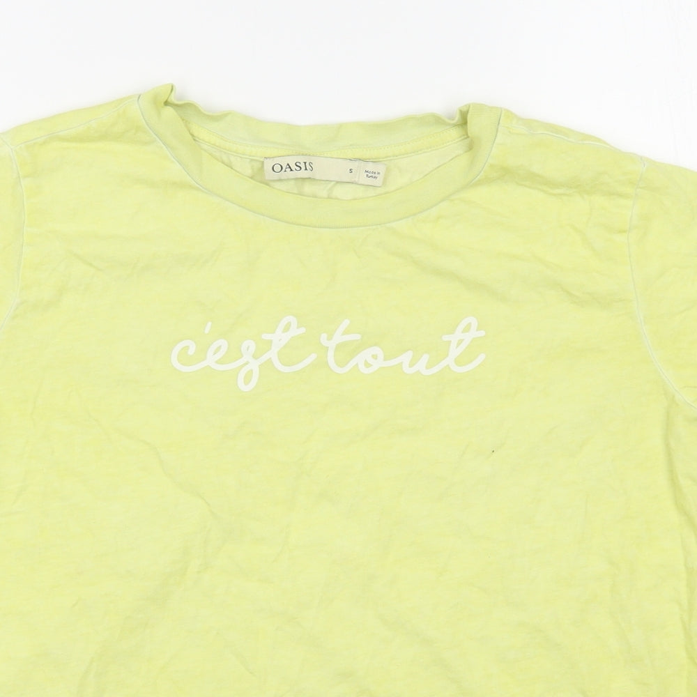 Womens UK Size S Oasis Yellow Basic T-Shirt