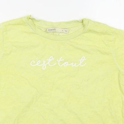 Womens UK Size S Oasis Yellow Basic T-Shirt