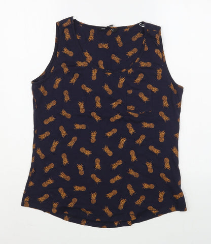 Womens UK Size 12 Debenhams Blue Basic Tank