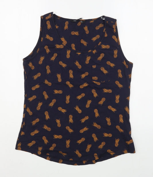 Womens UK Size 12 Debenhams Blue Basic Tank