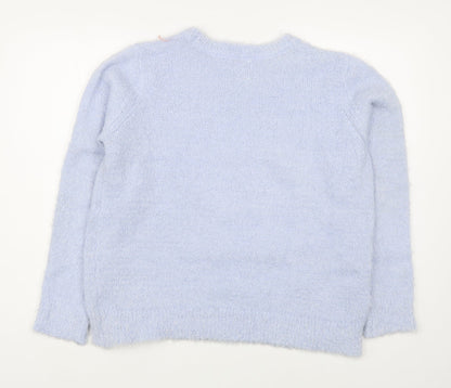 George Womens Pink Round Neck  Polyester Pullover Jumper Size L   - Christmas