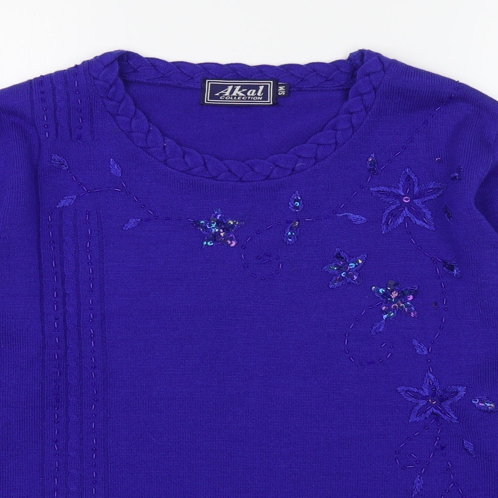 Womens UK Size S Akal Collection Blue Pullover Jumper