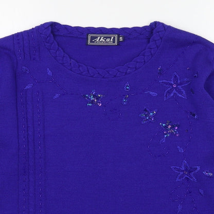 Womens UK Size S Akal Collection Blue Pullover Jumper