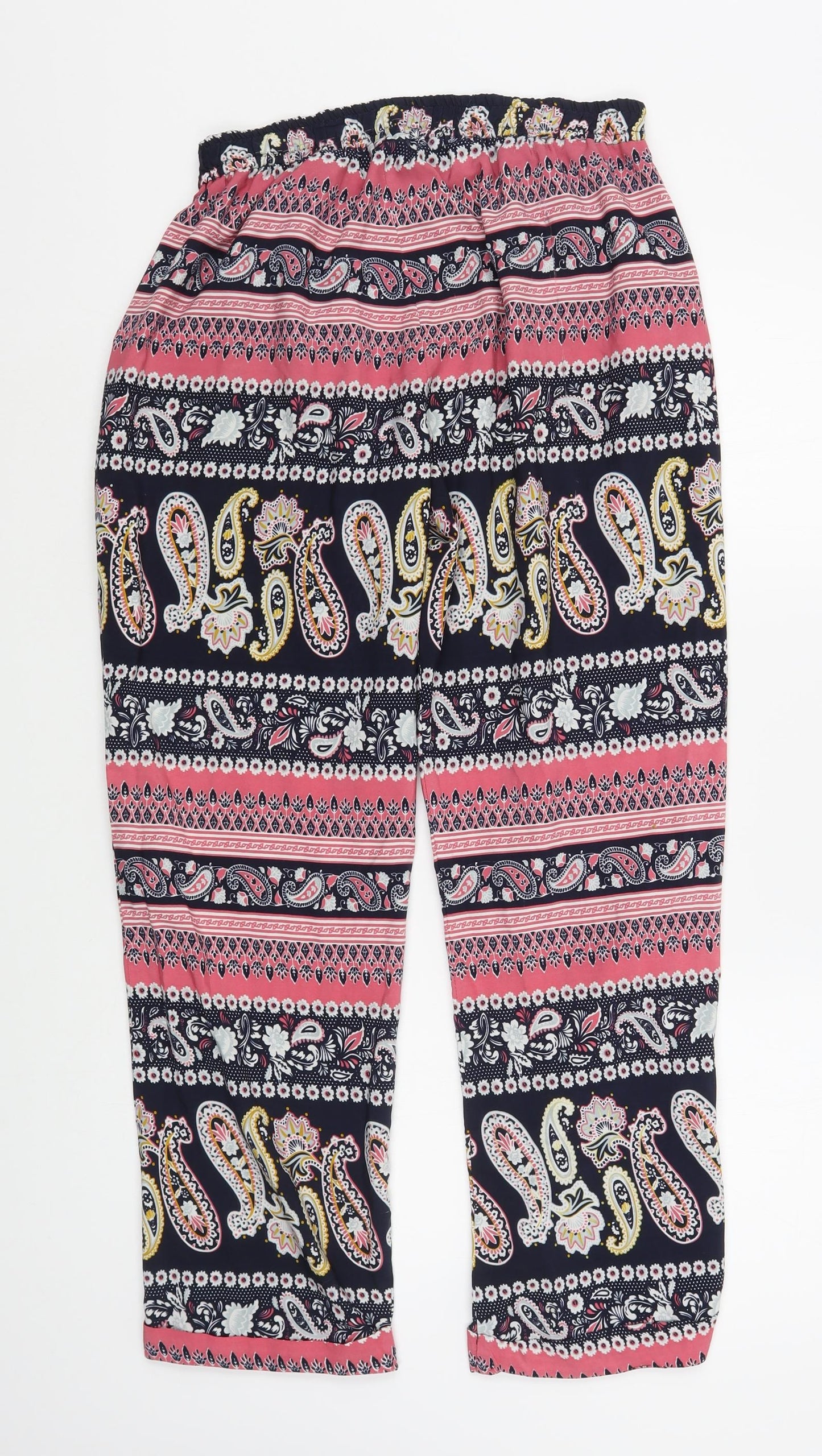Exhibit Womens Multicoloured Paisley Polyester Harem Trousers Size 14 L27 in Regular