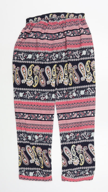 Exhibit Womens Multicoloured Paisley Polyester Harem Trousers Size 14 L27 in Regular