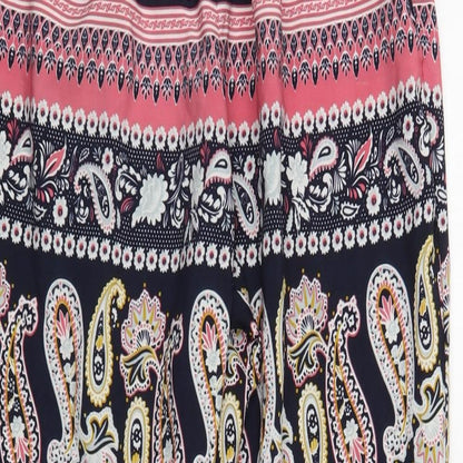 Exhibit Womens Multicoloured Paisley Polyester Harem Trousers Size 14 L27 in Regular