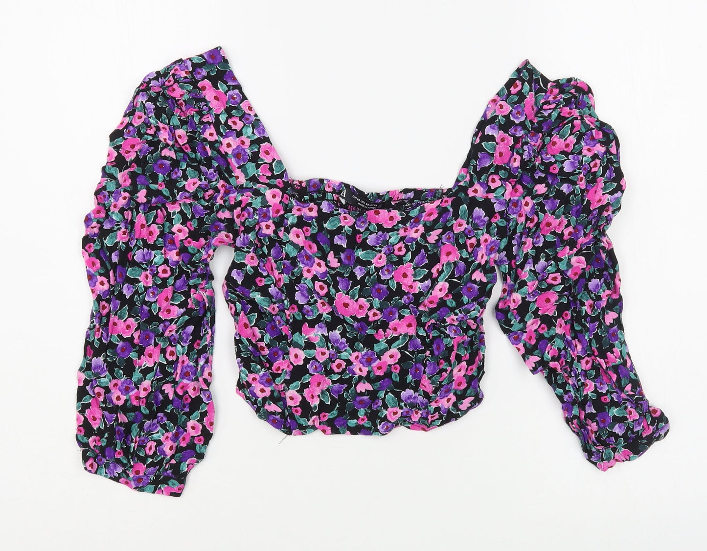 Womens UK Size XS Zara Purple Basic Blouse